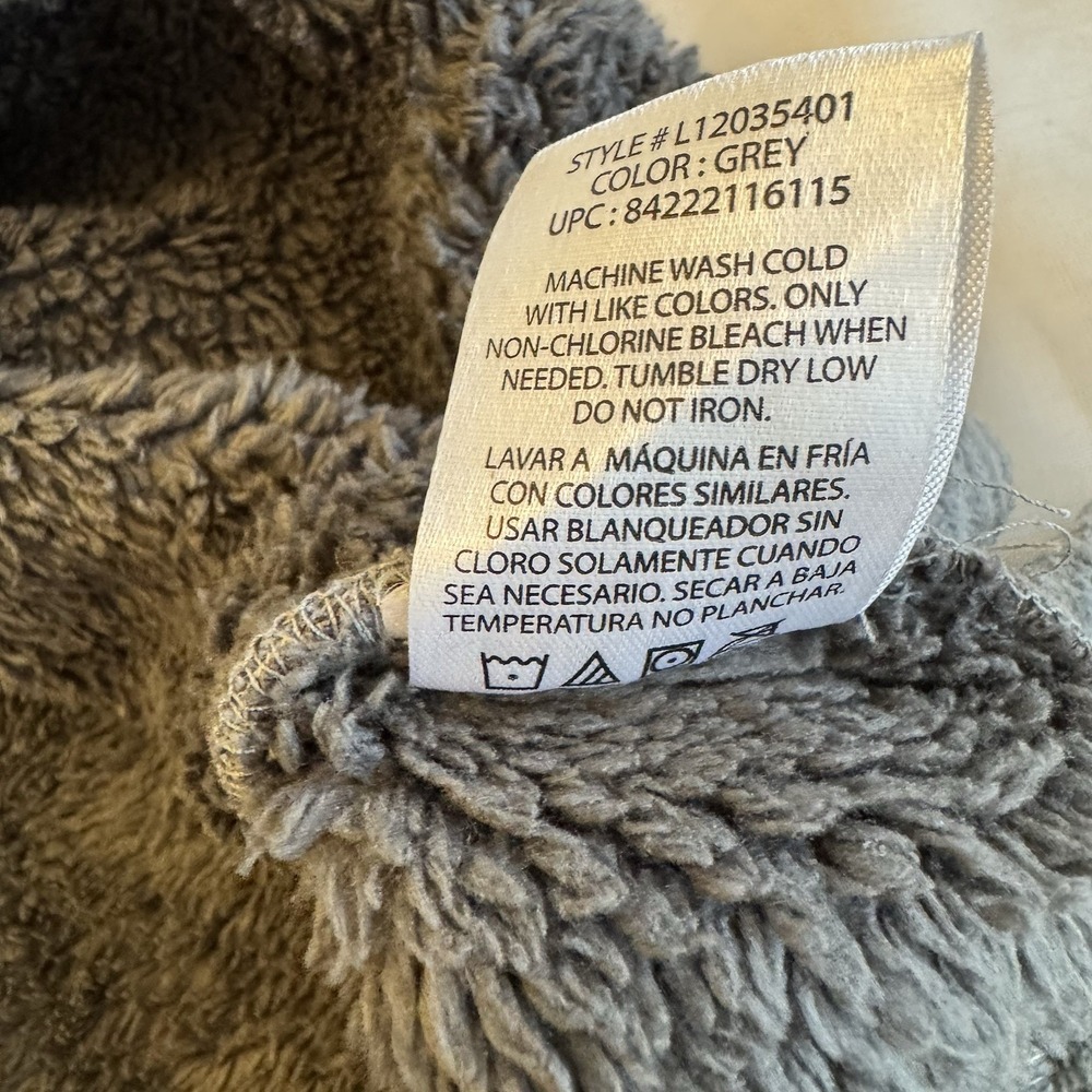 London Fog 1/4 Zip Pullover Mens Sz XL Gray Herringbone Sherpa Fleece Lined - Picture 10 of 13